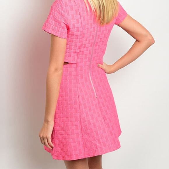 Waffle Knit Dress Pink - Picture 5 of 9